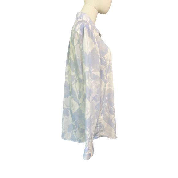 Banana Republic Dillon Blue White Floral Button Down Shirt Size L - Picture 6 of 8